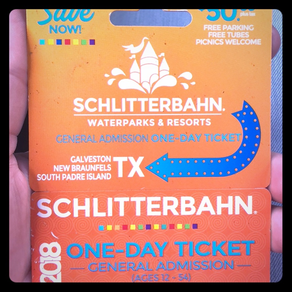 One day pass to Schlitterbahn for summer 2018!